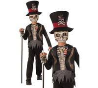 Voodoo Boy Costume Halloween Skeleton Kids Fancy Dress Day Of The Daed