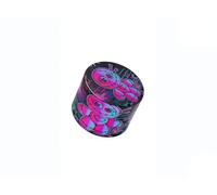 Voodoo Doll Design Metal Herb Grinder, 4-Piece with Pollen Catcher, 50mm, Pink and Blue