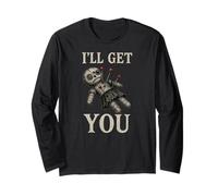 Voodoo Doll I'll Get You Creepy Gothic Long Sleeve T-Shirt