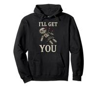 Voodoo Doll I'll Get You Creepy Gothic Pullover Hoodie