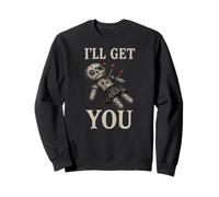Voodoo Doll I'll Get You Creepy Gothic Sweatshirt