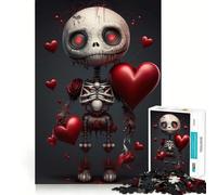 Voodoo Doll Romance Jigsaw Puzzles 1000 Pieces Focus Boost Fun Laser Cut for Flawless Fit Bonding Activity for Loved Ones (38x26cm)