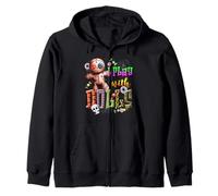 Voodoo Doll Shirt Play With Dolls Funny Spooky Eyeball Zip Hoodie