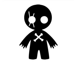 Voodoo Doll Vinyl Decal Sticker (Black, 10cm x 7cm)