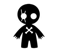 Voodoo Doll Vinyl Decal Sticker (Pink, 15cm x 10.5cm)