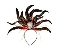 Voodoo Skull Feather Headpiece Day of the Dead Halloween Hair Accessory