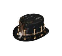 Voodoo Top Hat Skull Bones Feathers Witch Doctor Halloween Fancy Dress Accessory