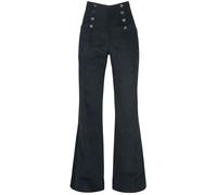 Voodoo Vixen Blith Black Corduroy High-Waisted Trousers Cloth Trousers black XL