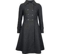 Voodoo Vixen Double Breasted Collared Check Coat Coats black brown XXL
