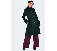 Voodoo Vixen Faux Fur Trim Flare Coat Coat green S