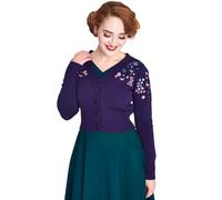 VOODOO VIXEN Floral and Butterfly Embroidered, Purple Colour V Neck Cardigan.