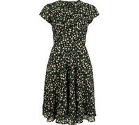 Voodoo Vixen Floral Flutter Sleeve Flare Dress Midi Dress multicolour XS