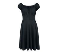 Voodoo Vixen Gathered Neckline Flare Dress Midi Dress black XS
