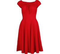 Voodoo Vixen Gathered Neckline Flare Dress Midi Dress red S