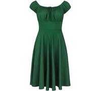 Voodoo Vixen Gathered neckline flared dress Midi Dress green 3XL