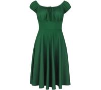 Voodoo Vixen Gathered neckline flared dress Midi Dress green L