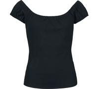 Voodoo Vixen Gathered Neckline Knit Top T-Shirt black XL