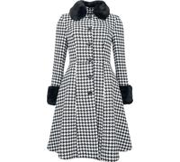 Voodoo Vixen Houndstooth Faux Fur Trim Coat Coat black white M