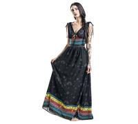 Voodoo Vixen Megan Fiesta Maxi Dress Maxi Dress black L