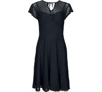 Voodoo Vixen Polka Dot Overlay Flare Dress Midi Dress black XS