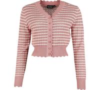 Voodoo Vixen Scallop-Patterned Cardigan Cardigan pink white M