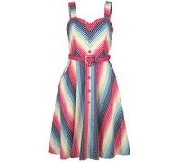Voodoo Vixen Serene Rainbow Gingham Flare Dress Midi Dress multicolour S