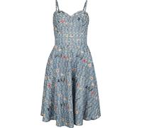 Voodoo Vixen Summer Flowers Emb Flare Dress Medium-length dress blue 4XL