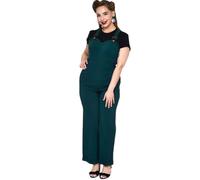VOODOO VIXEN Women's Curve Connie Fitted Capri Overalls Green- 2XL