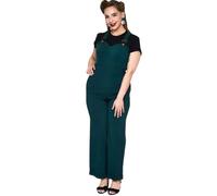 VOODOO VIXEN Women's Curve Connie Fitted Capri Overalls Green- 3XL