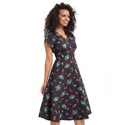 VOODOO VIXEN Womens Mia Tea Time Full Day Dress Navy SLadies 50s Rockabilly Vintage Retro Dress Fancy Party High Tea Prom Cocktail Dress