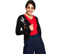 VOODOO VIXEN Women's Woodland Motif Embroidered Cardigan Black- M