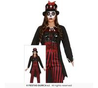 FIESTAS GUIRCA Voodoo Witch Costume with Tailcoat, Top, Trousers, Hat