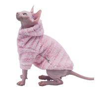 VOODUE cat coat Soft Double-sided FluffY Winter Jacket Warmth Coat For Cat Thickening Sphinx Sphynx Cat Clothes Hairless Cat Outfits (Color : pink, Size : L)