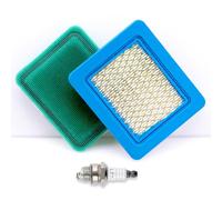 VooGenzek 1 PC Lawn Mower Air Filter, 1 PC Spark Plug L7T, 1 PC Pre-filter, Lawnmower Spark Plug, 491588S Air Filter Cartridge, Compatible with Briggs and Stratton 491588 4915885 399959 PT15853