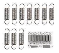 VooGenzek 10 PCS 1.5 * 12 * 47 mm Extension Spring, Stainless Steel Tension Spring with Hooks, Open Dual Hook Tension Spring, for Tents, Awnings, Trampoline