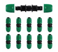 VooGenzek 10 PCS 16mm Drip Irrigation Fittings, Lock Barbed Straight Connectors, Drip Tubing Barbed Connectors, Irrigation Pipe Connectors, for Garden Irrigation Systems, Green