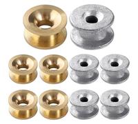 VooGenzek 10 PCS 2 Styles Universal Grass Trimmer Head Eyelets, Strimmer Head Eyelet Sleeves, Sleeve String Trimmer Replacement Parts, for Lawn Mowers, Strimmer, and Brush Cutters, Golden/Silver