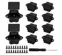 VooGenzek 10 PCS AC 250V 10A IEC320 C14 Panel Mount Plug Adapter, 3P Terminals Male Plug Power Socket w Spring Cover