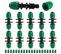 VooGenzek 10 PCS Barbed Tee Connector for Drip Irrigation, 6-Way Anti-Drop 13/16 mm to 4/7 mm Irrigation Tube Fitting, Barbed Tee Irrigation Tube for Lawn, Farm, Garden, Green