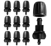 VooGenzek 10 PCS Drip Irrigation Fittings, 2-Way Anti-Drop 8/12 mm to 4/7 mm Irrigation Tube Fitting, Drip Tubing Connectors, Lock Barbed Connector, for Lawn, Farm, Garden