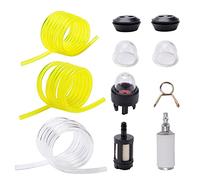 VooGenzek 10 PCS Fuel Line Mower Fitting Kit, 1m Fuel Hose, Petrol Filter, Filter Primer Bulb, Fuel Tank Seal Grommet, for Mower Strimmer Chainsaw Trimmer Blower Garden Machine Fitting