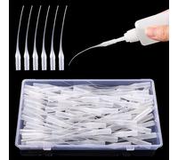 VooGenzek 100 PCS 0.1mm Micro Glue Tips, Precision Applicator, Transparent Plastic, Bonding Adhesives, Craft, DIY, Industrial, Wood, Plastic, Metal, Glass, Fabric
