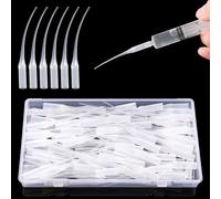 VooGenzek 100 PCS 0.7mm Micro Glue Tips, Glue Extender Precision Applicator, Tip Glue Bottle Extender, for Lab Dispensing Adhesive Dispensers Crafting