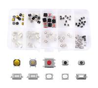 VooGenzek 100 PCS 10 Value Tactile Push Button Switch, Micro Momentary Tact Assortment Kit, for TV Audio Remote Key Cameras Computers
