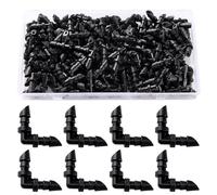 VooGenzek 100 PCS 90° Elbows Pipe Hose Drip Irrigation Connector Parts, 4/7 mm Plastic Drip Irrigation Hose Connector, Barbed Connectors Irrigation Fittings, Universal 1/4-Inch Drip Tubing