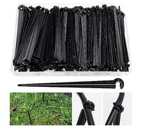 VooGenzek 100 PCS Irrigation Drip Support Stakes, Drip Tubing Stakes, C Shape Fixed Stems Holder, for 4/7mm Hose Watering System, for Vegetable Gardens, Plants or Flower Beds