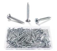 VooGenzek 100 PCS M3.5 * 30 mm Coarse Thread Point Drywall Screws, Phillips Countersunk Drywall Screws, Plasterboard Wood Screw, for Plasterboard, Drywall and Wood, Silver