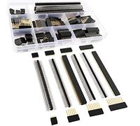VooGenzek 112 Pieces 2.54mm Pin Headers Breakaway PCB Board Pin Header Connector, Male and Female Pin Header Socket Connector, for Arduino Prototype Shield