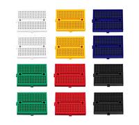 VooGenzek 12 PCS 170 Tie Points Mini Breadboard Kit, SYB-170 Solderless Prototype Kit, for Arduino and Raspberry PI Projects (6 Different Color with Double Sided Tape)