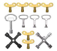 VooGenzek 12 Pieces Key Wrench, Triangle Wrench, 4 Way Multifunctional Utility Key, Bleed Key for Radiator, Plumber Tool Key, for Electric Meters, Water Meters, Gas Meters